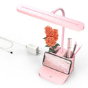 Pink Dimmable LED Desk Lamp with Gooseneck & Pen Holder
