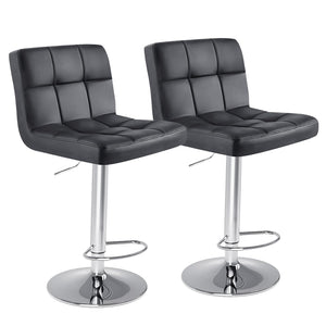 Counter Height Bar Stools with Metal Base & PU Leather Seat