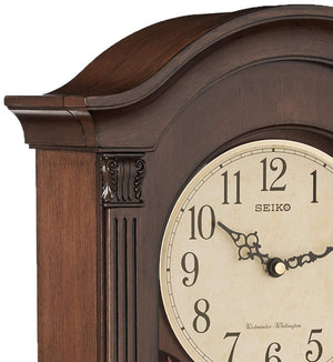 Gold Tone Arched Pendulum Wall Clock with Dual Chimes
