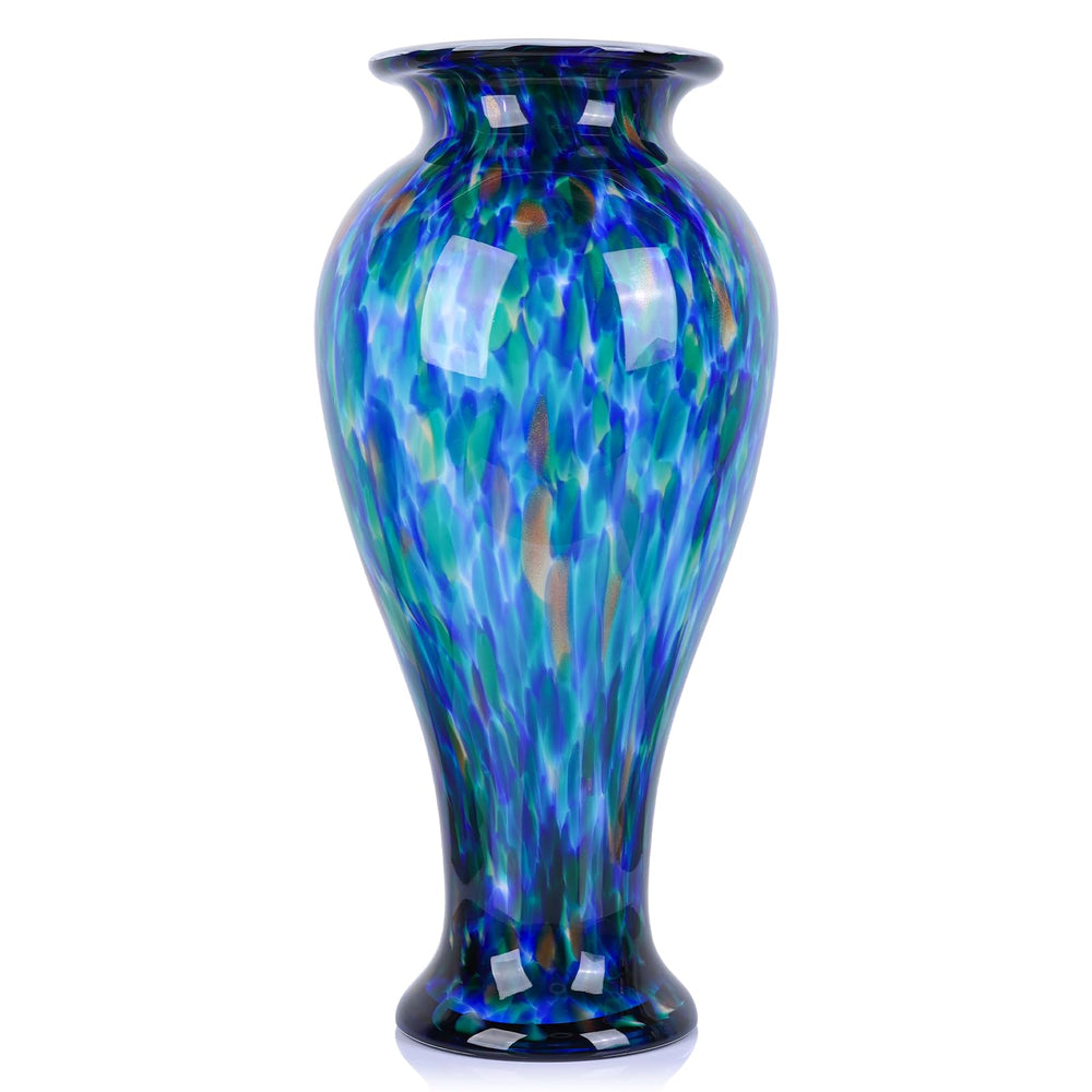 20-Inch Hand-Blown Glass Vase | Wide Mouth Floor Vase