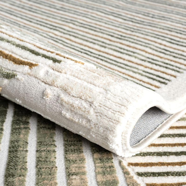Mid-Century Green Arch Washable Area Rug