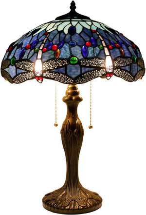Tiffany Style Table Lamp – Blue Dragonfly Stained Glass