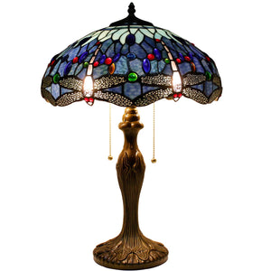 Tiffany Style Table Lamp – Blue Dragonfly Stained Glass