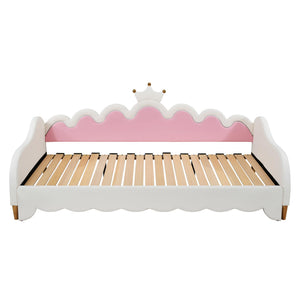 Twin Princess Daybed with Crown Headboard & LED Lights
