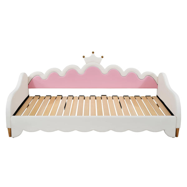 Twin Princess Daybed with Crown Headboard & LED Lights