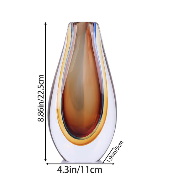 Hand Blown Glass Vase — Decorative Art Vase for Home Decor