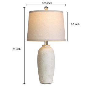 25" Ceramic Jar Table Lamps Set of 2