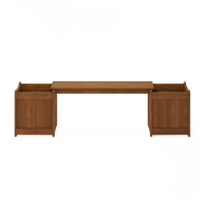 Outdoor Hardwood Planter Bench with Flower Box