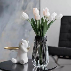 Ceramic Decorative Vase Set — Black & Transparent