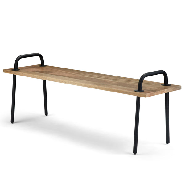Mango Wood Industrial Entryway Bench