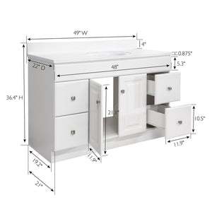 49-Inch Bathroom Vanity with Cultured Marble Top