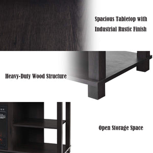 TV Stand with Adjustable Shelves and Fireplace Opening – Fits Up to 65" TVs