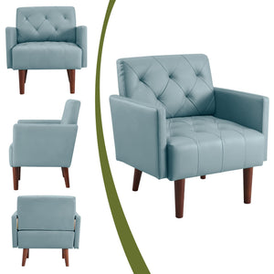 PU Leather Tufted Accent Armchair
