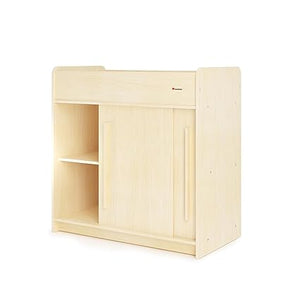 Commercial Daycare Changing Table with Locking Cabinet and Built-In Shelves
