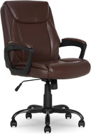 Mid-Back Office Chair with PU Padded Seat & Armrests