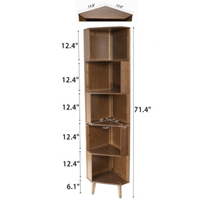 5-Tier Corner Bamboo Bookshelf