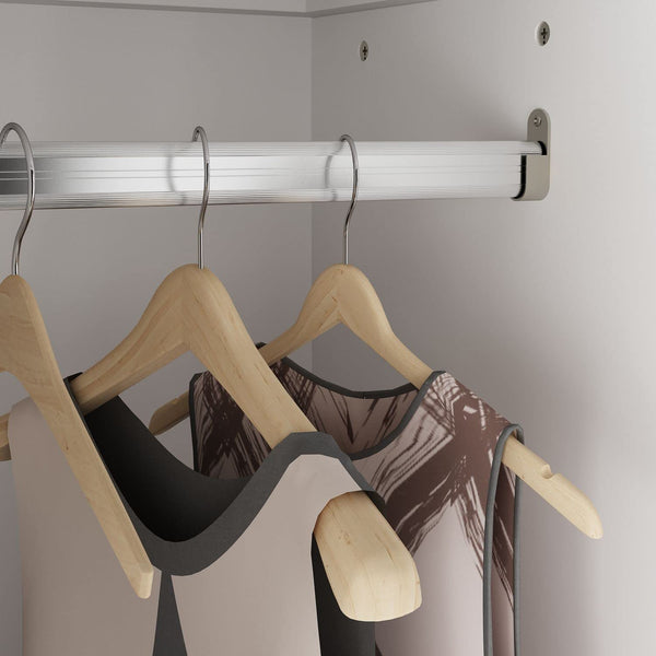 Slim Wardrobe Armoire with Clothing Rod & Storage Shelves