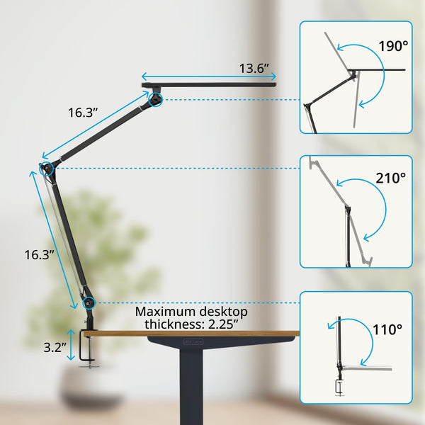 Adjustable LED Desk Lamp with 3 Color Modes & Dimmer