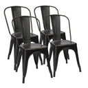 Stackable Metal Dining Chair Set of 4 – Indoor & Outdoor