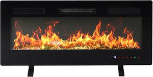 Electric Fireplace Wall Mounted Recessed Freestanding with Remote