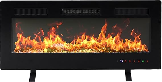 Electric Fireplace Wall Mounted Recessed Freestanding with Remote