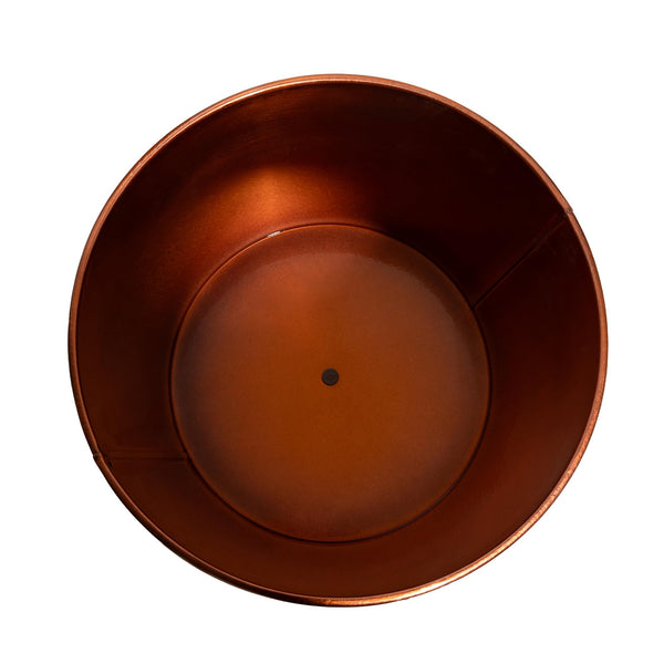 Tall Copper Metal Planters Set of 2 with Inner Pots and Trays