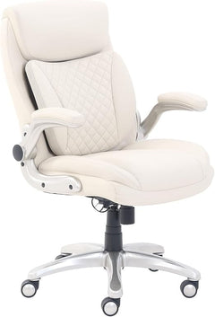 Ergonomic Executive Office Chair with Lumbar Support & Flip-Up Armrests
