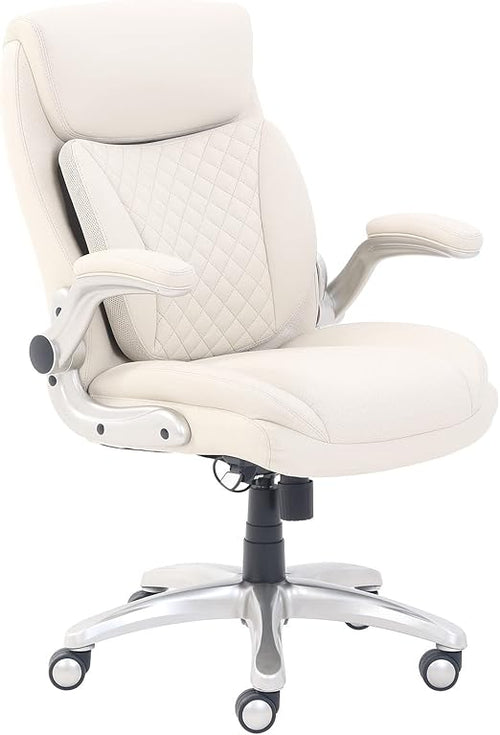Ergonomic Executive Office Chair with Lumbar Support & Flip-Up Armrests