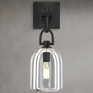 K9 Crystal Wall Sconce – Brass & Black Dimmable Vanity Light