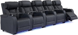 Home Theater Seating – Top Grain Leather Recliner Sofa