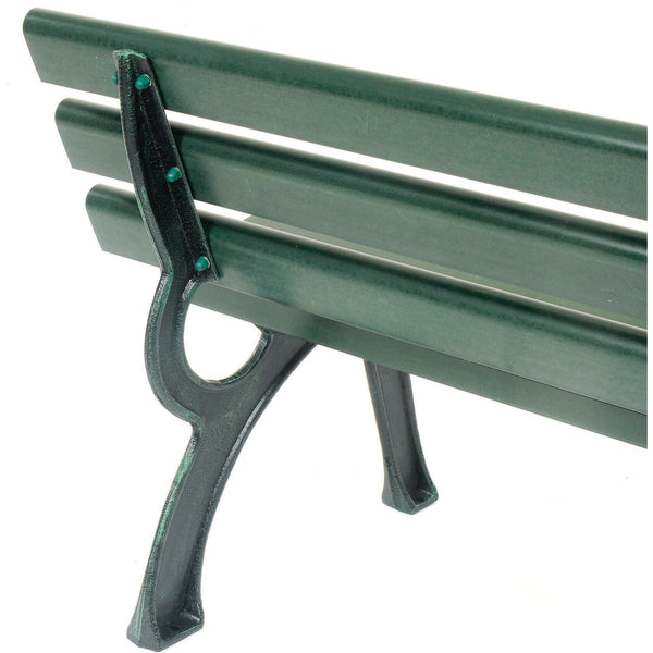 4ft Outdoor Park Bench with Backrest – Green
