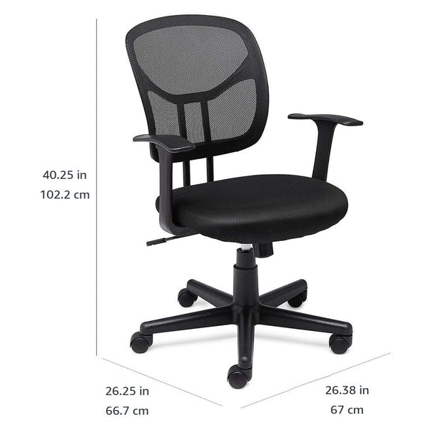 Breathable Mesh Mid-Back Office Chair with Armrests & Lumbar Support