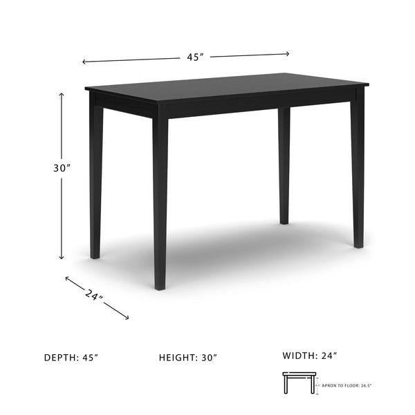 Almost Black Rectangular Dining Table – Seats 6, Wood & Veneer