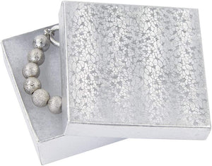 Cotton Filled Embossed Jewelry Boxes with Lids — Case of 100, 3.5" x 3.5" x 1"
