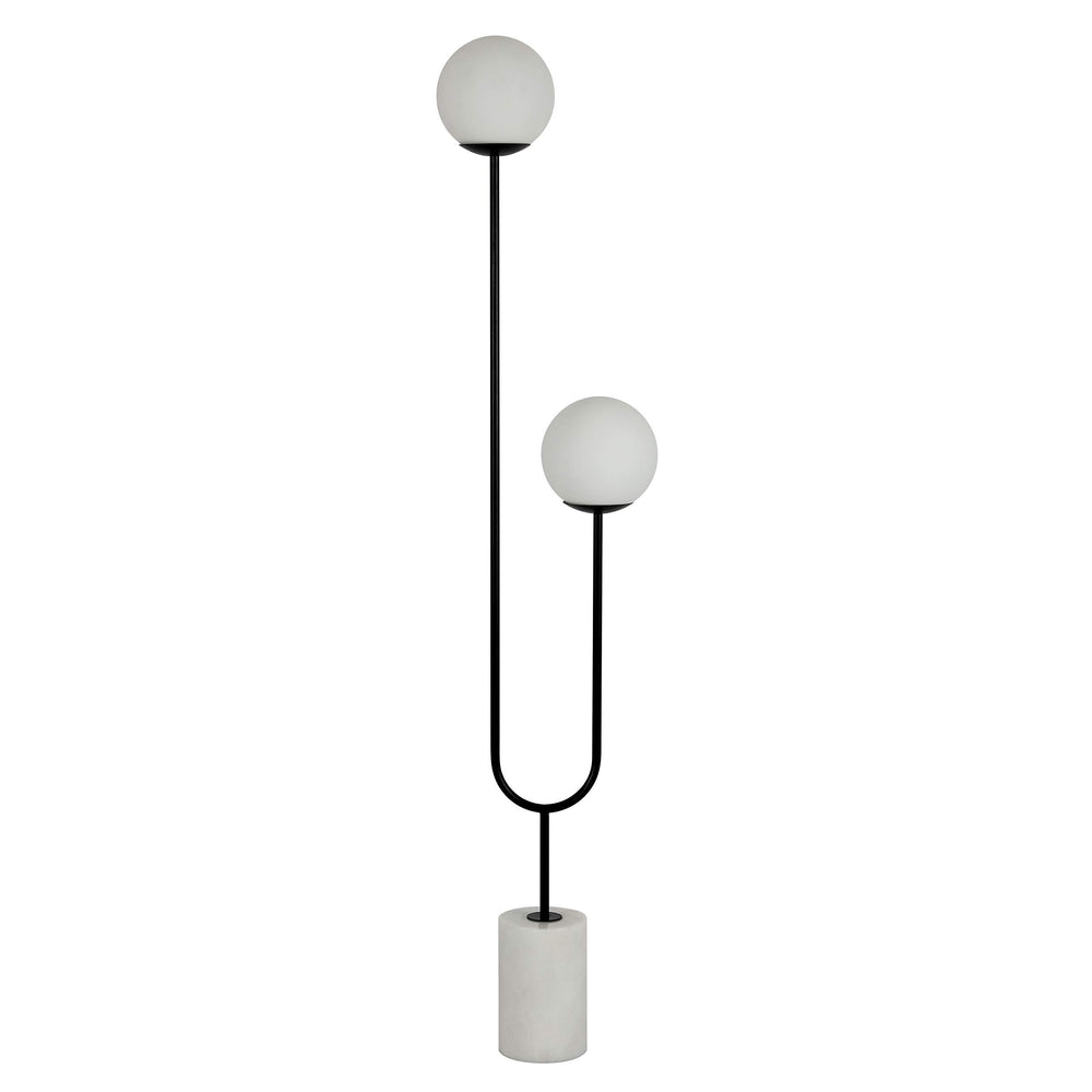 2-Light Globe Floor Lamp with Marble Base
