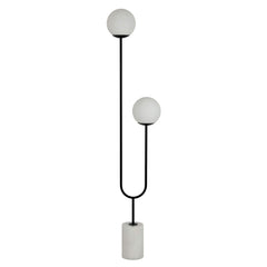2-Light Globe Floor Lamp with Marble Base