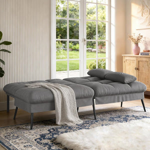 Convertible Futon Sofa Bed with Adjustable Backrest