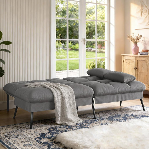 Convertible Futon Sofa Bed with Adjustable Backrest