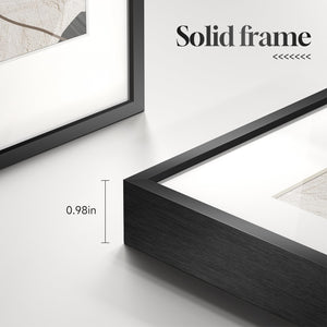 Framed Abstract Wall Art Set of 4 – Black & White Canvas Prints
