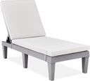 Outdoor Patio Chaise Lounge Chair with Adjustable Backrest & Cushion