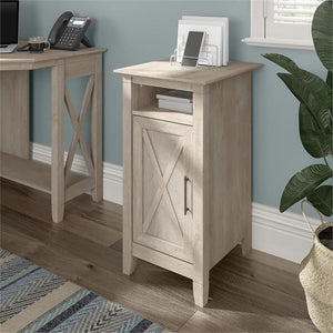 Small Storage Cabinet with Door – Washed Gray Engineered Wood