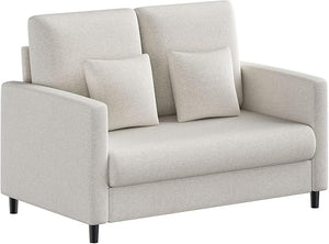 Loveseat Sofa with Pocket Spring Cushion & Teddy Fabric