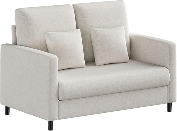 Loveseat Sofa with Pocket Spring Cushion & Teddy Fabric