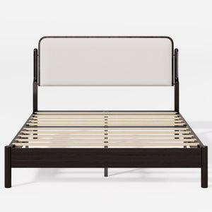 Queen Bed Frame with Upholstered Headboard