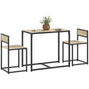 3-Piece Industrial Dining Table Set for 2