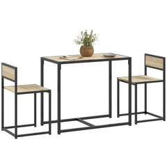3-Piece Industrial Dining Table Set for 2