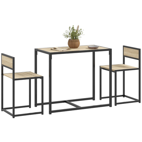 3-Piece Industrial Dining Table Set for 2