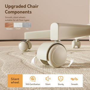Armless Adjustable Desk Chair – PU Leather, Memory Foam Seat