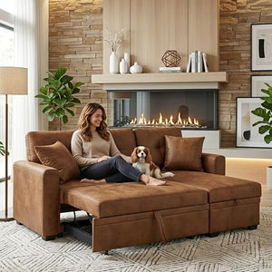 Convertible Sectional Sleeper Sofa with Storage & USB Charging