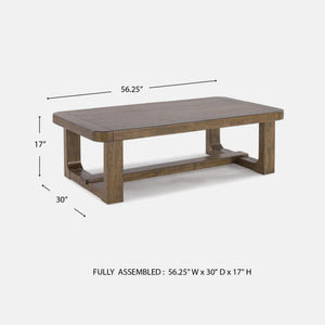 Light Brown Rectangular Coffee Table
